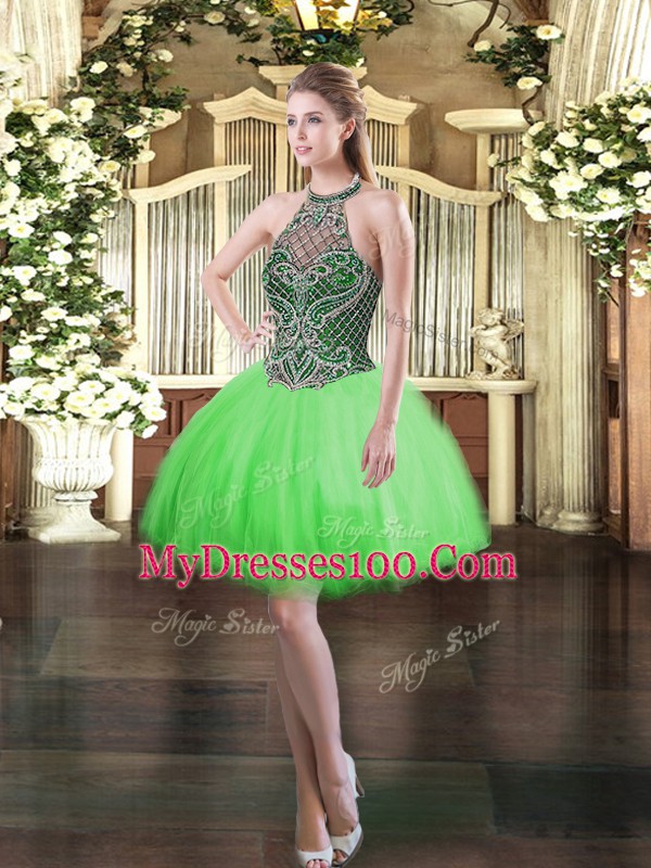Fashionable Sleeveless Floor Length Beading Lace Up Quinceanera Gown with