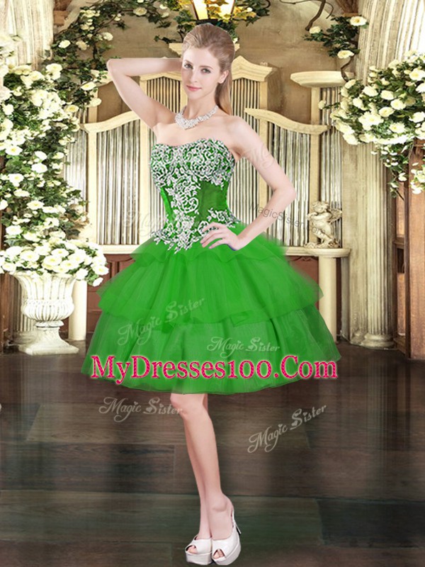 Admirable Two Pieces 15 Quinceanera Dress Green Sweetheart Organza Sleeveless Floor Length Lace Up