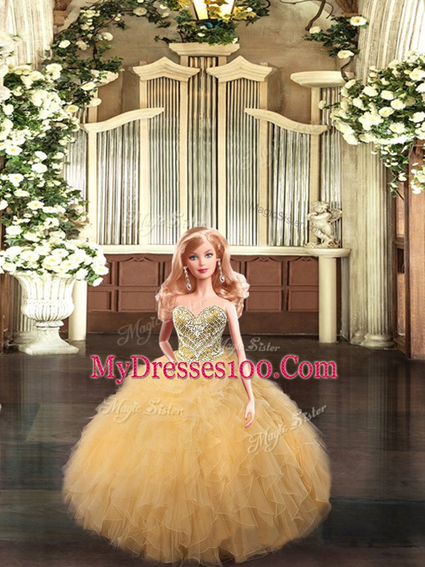 Admirable Sweetheart Sleeveless Organza Sweet 16 Dresses Beading and Ruffles Lace Up