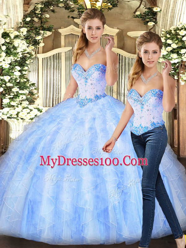 Floor Length Ball Gowns Sleeveless Lavender Sweet 16 Dresses Lace Up