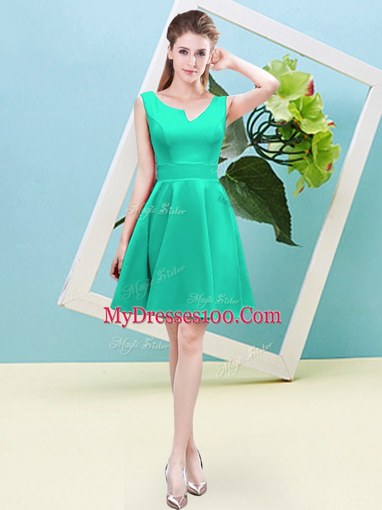 Glorious Mini Length Turquoise Wedding Guest Dresses Asymmetric Sleeveless Zipper