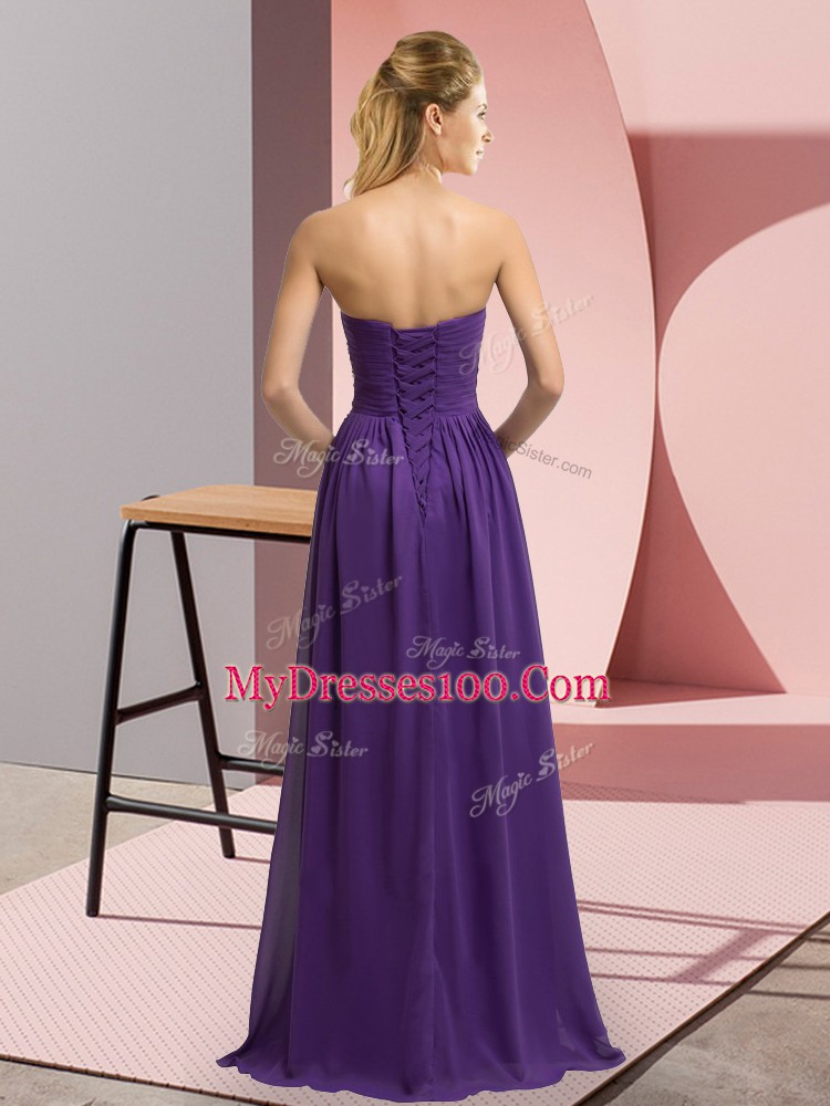 Purple Sweetheart Neckline Appliques Going Out Dresses Sleeveless Lace Up