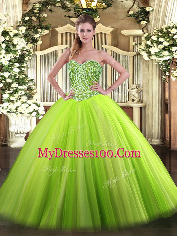 Delicate Beading Sweet 16 Quinceanera Dress Lace Up Sleeveless Floor Length