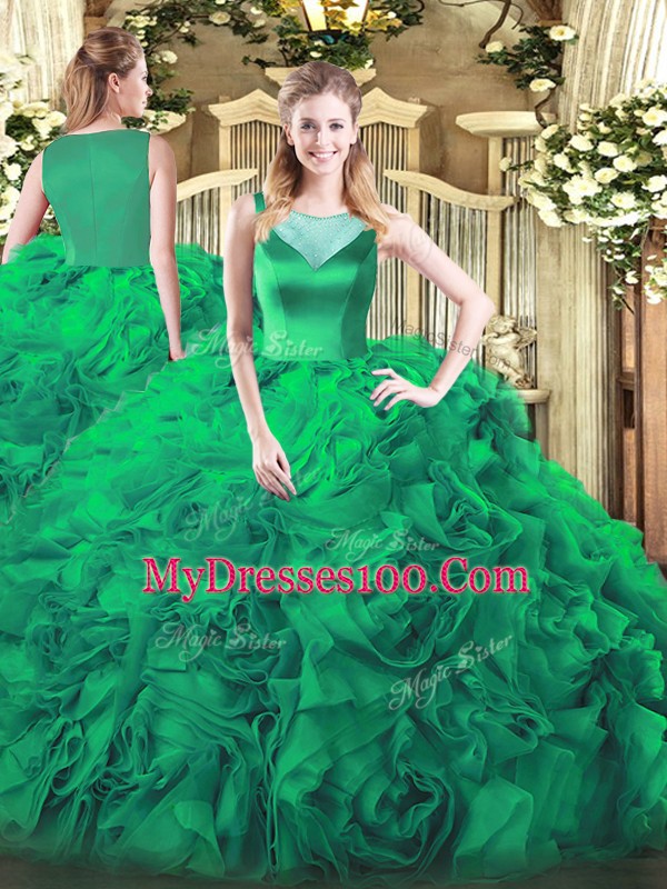 Turquoise Sleeveless Beading Floor Length Sweet 16 Dresses