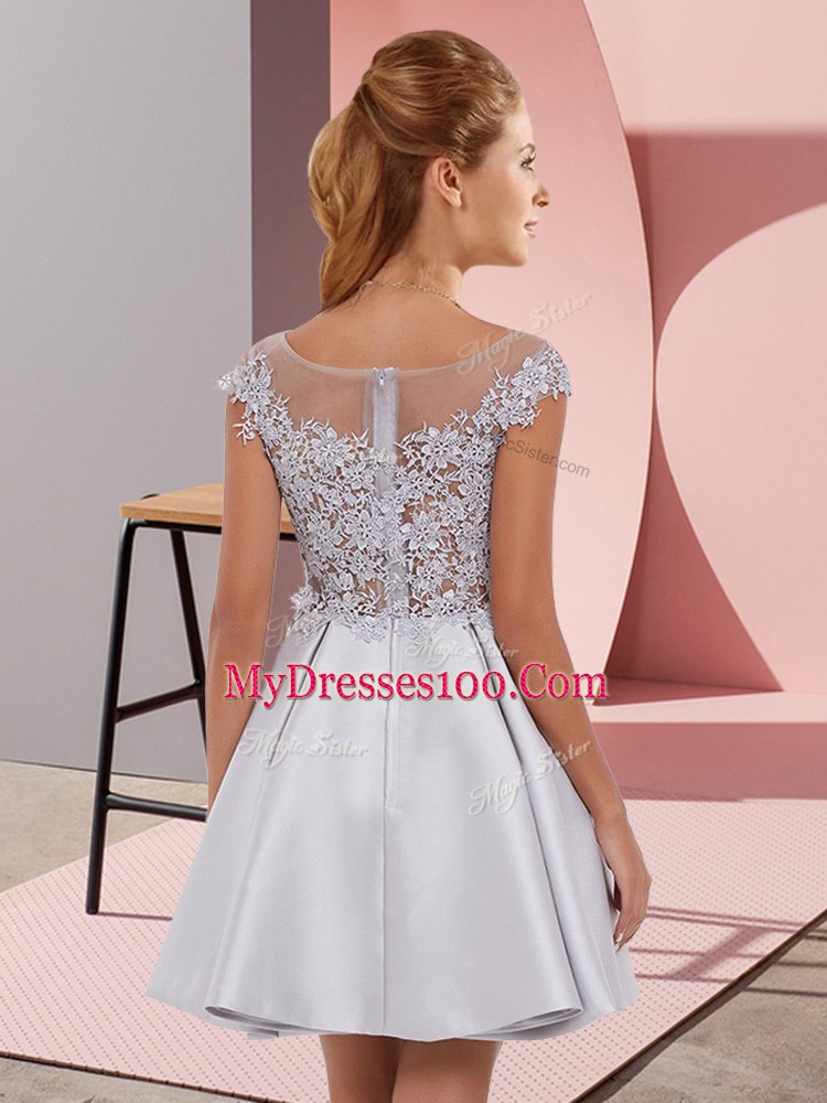 Lace Wedding Party Dress Fuchsia Zipper Sleeveless Mini Length