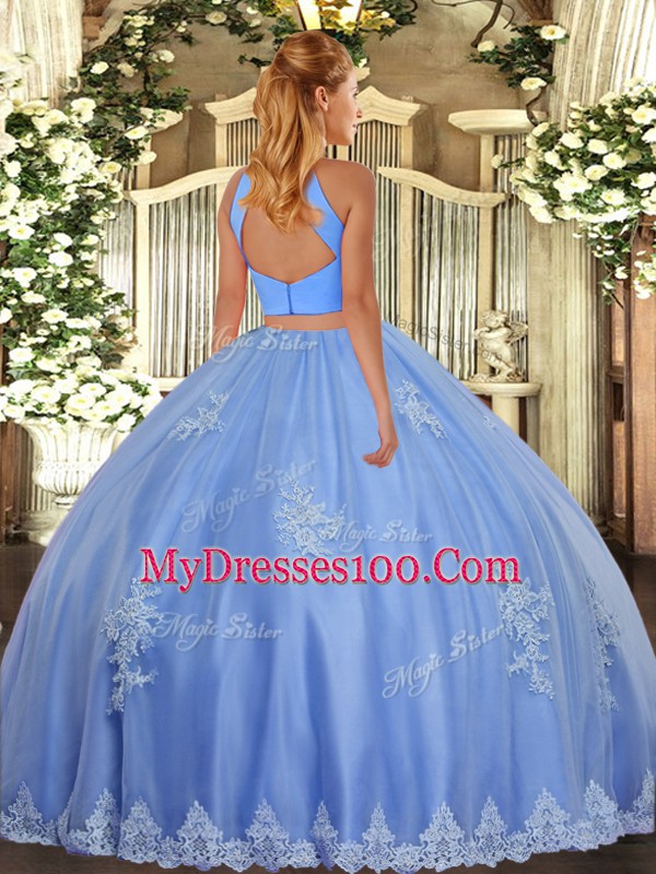 Sleeveless Beading and Appliques Backless Quinceanera Dress