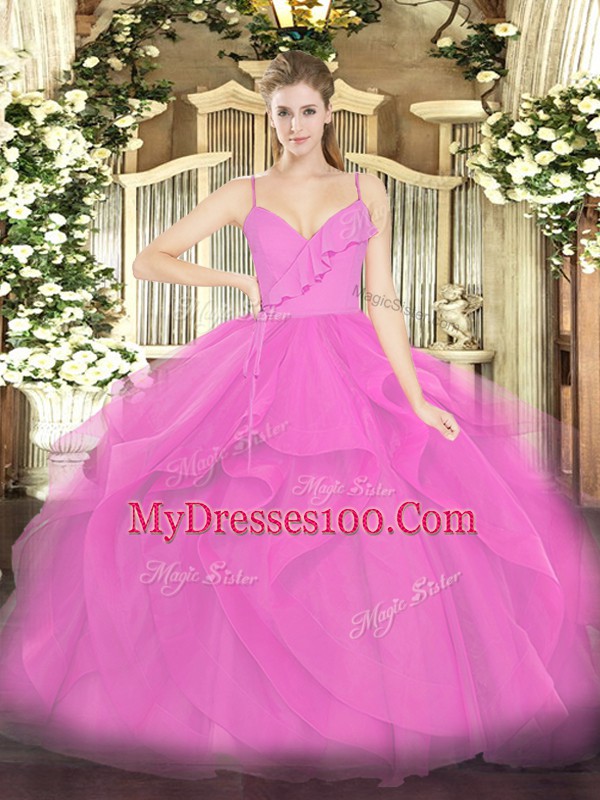 Sleeveless Ruffles Zipper Quinceanera Dresses