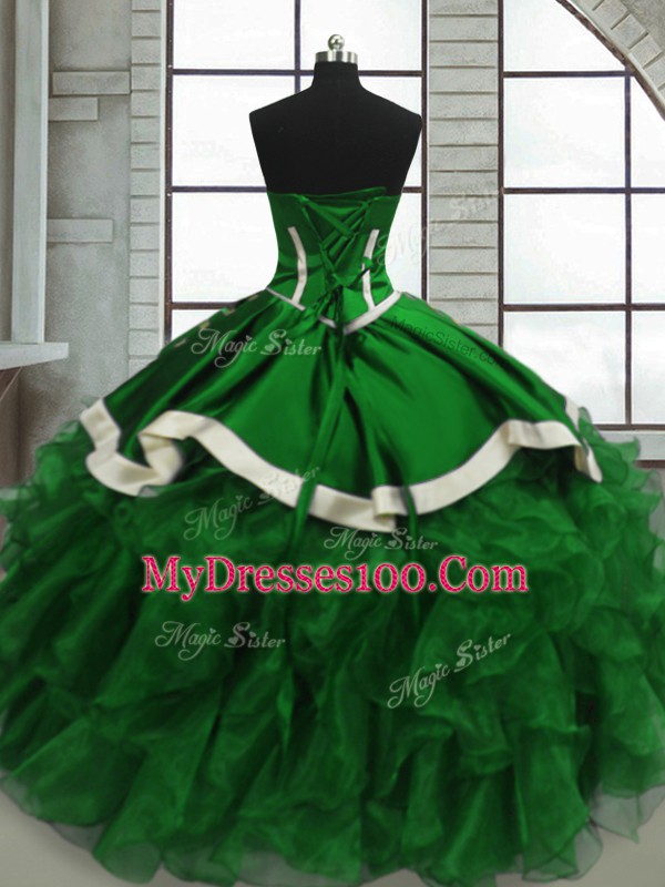 Designer Sleeveless Beading and Ruffles Floor Length Vestidos de Quinceanera