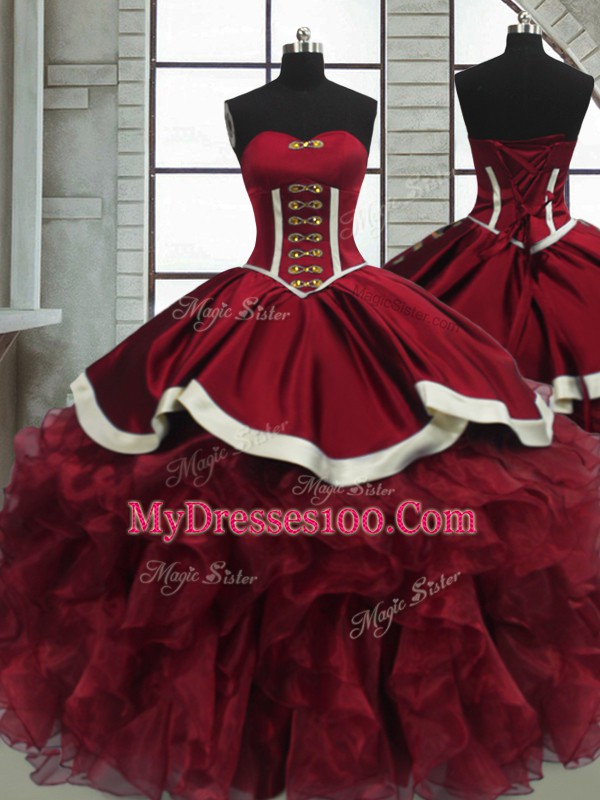 Sweet Sleeveless Beading and Ruffles Lace Up Quinceanera Gowns