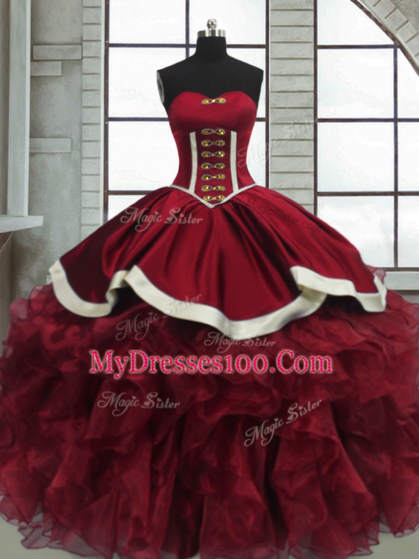 Sweet Sleeveless Beading and Ruffles Lace Up Quinceanera Gowns