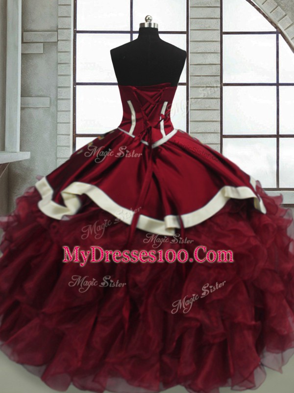 Sweet Sleeveless Beading and Ruffles Lace Up Quinceanera Gowns