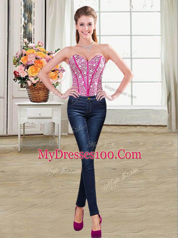 Sweetheart Sleeveless Organza Ball Gown Prom Dress Beading and Ruffles Lace Up