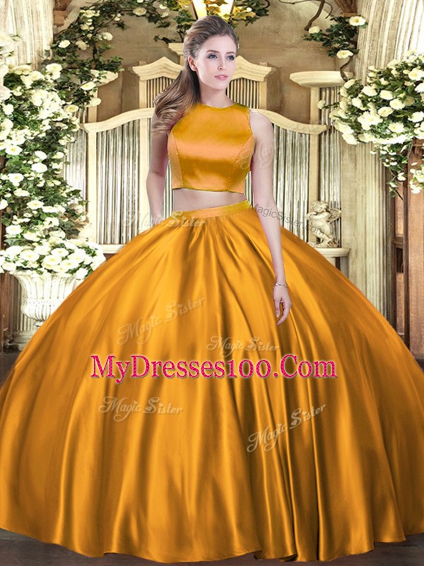 Sleeveless Criss Cross Floor Length Ruching 15 Quinceanera Dress