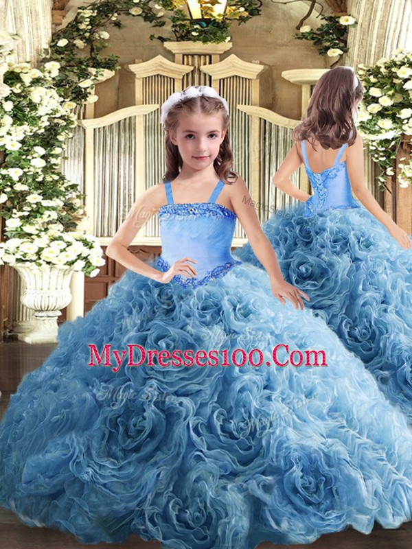 Eye-catching Teal Sleeveless Floor Length Beading Lace Up Vestidos de Quinceanera