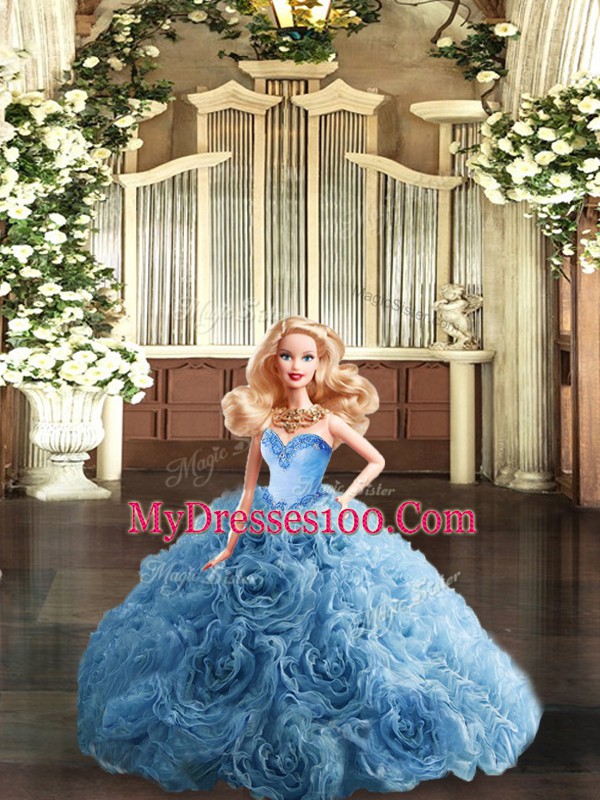 Eye-catching Teal Sleeveless Floor Length Beading Lace Up Vestidos de Quinceanera