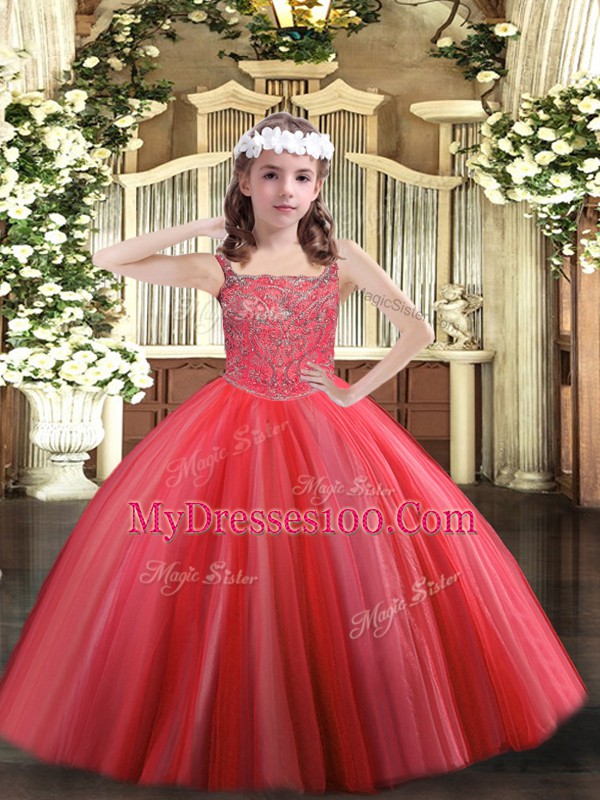 Sleeveless Beading Lace Up Pageant Dress Toddler