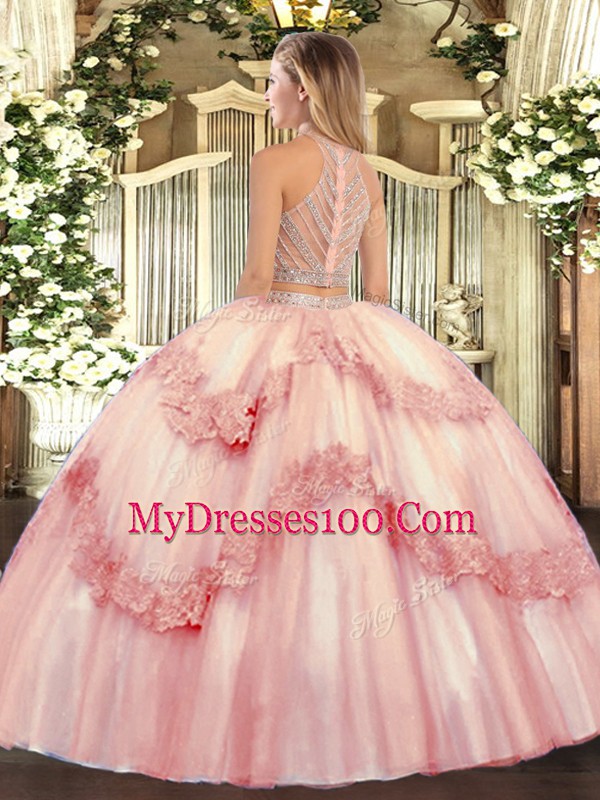 Yellow Green Scoop Zipper Beading and Appliques 15 Quinceanera Dress Sleeveless