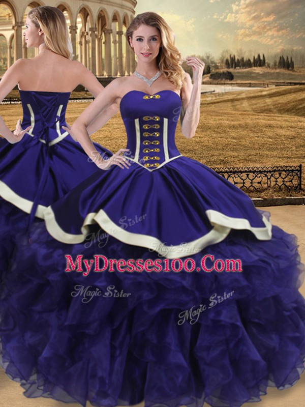 Floor Length Ball Gowns Sleeveless Purple 15 Quinceanera Dress Lace Up