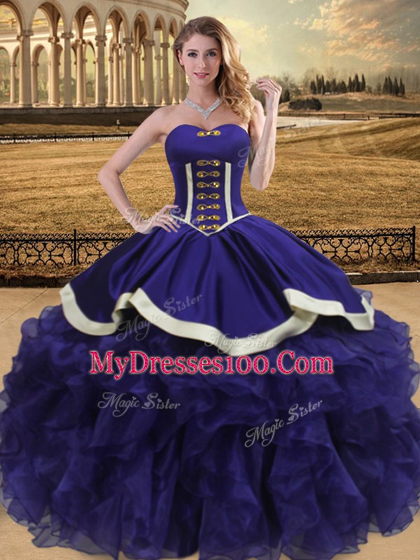 Floor Length Ball Gowns Sleeveless Purple 15 Quinceanera Dress Lace Up