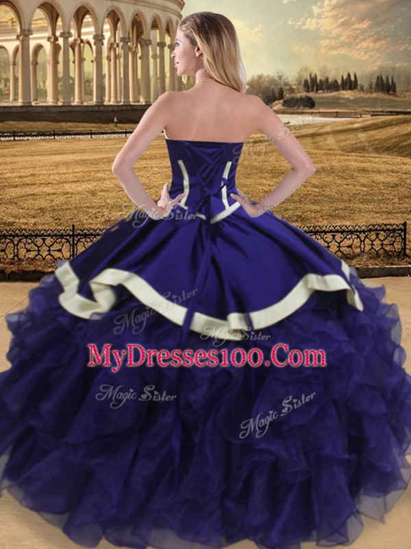 Floor Length Ball Gowns Sleeveless Purple 15 Quinceanera Dress Lace Up