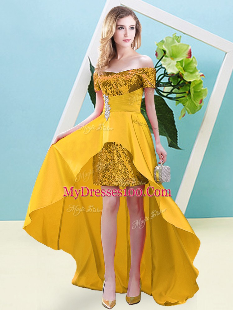 Sweet Short Sleeves Beading Lace Up