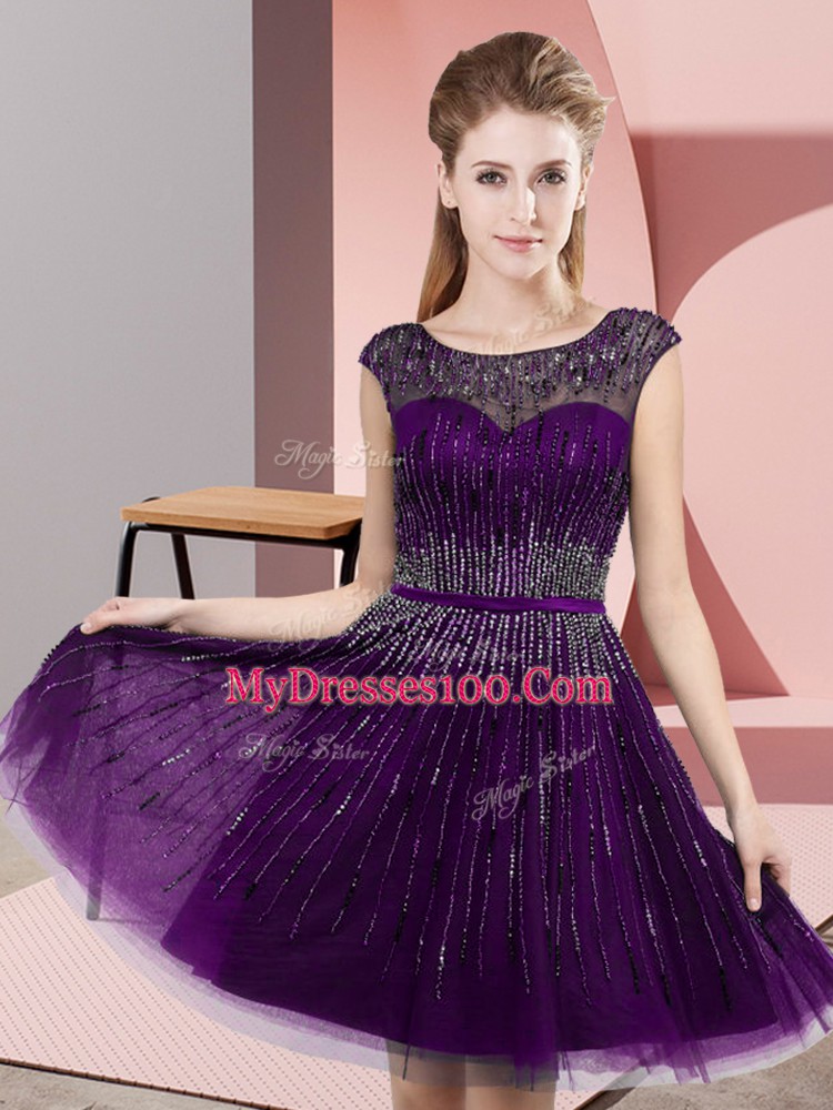 Luxury Sleeveless Beading Backless Prom Dress