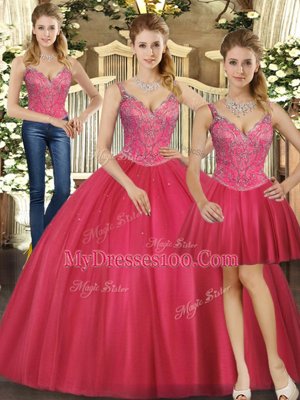 Dynamic Tulle Sleeveless Floor Length Sweet 16 Quinceanera Dress and Beading