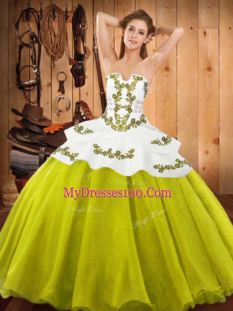 Sleeveless Embroidery Lace Up Vestidos de Quinceanera