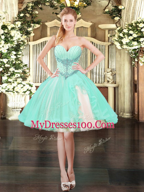 Sleeveless Lace Up Mini Length Beading Club Wear