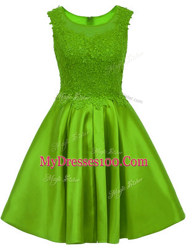 Exquisite Mini Length Zipper Bridesmaid Gown for Prom and Party with Lace