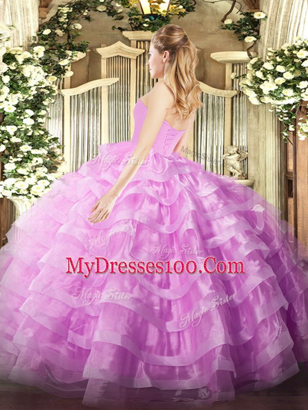 Sumptuous Champagne Lace Up 15 Quinceanera Dress Beading and Ruffled Layers Sleeveless Floor Length