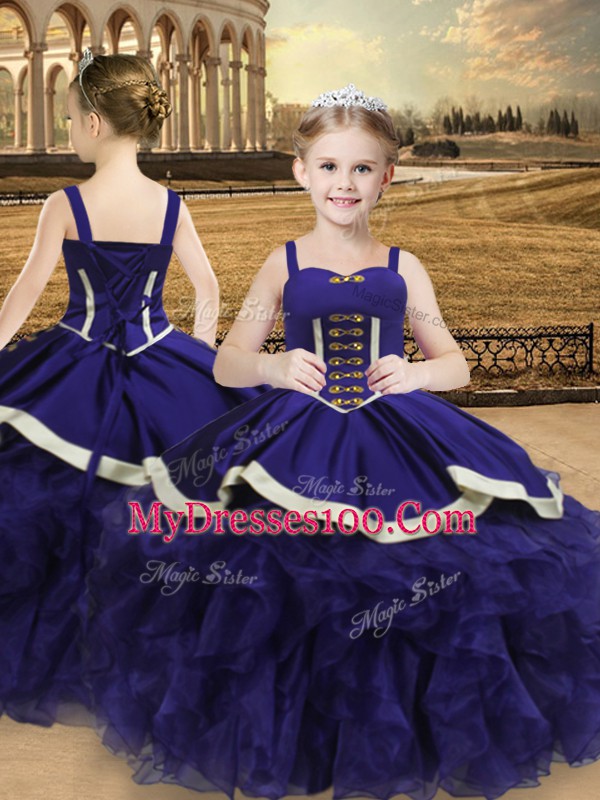 Luxurious Sweetheart Sleeveless Satin and Organza Ball Gown Prom Dress Beading and Ruffles Lace Up