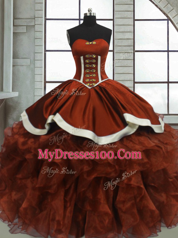 Nice Sleeveless Beading and Ruffles Lace Up Quinceanera Dress
