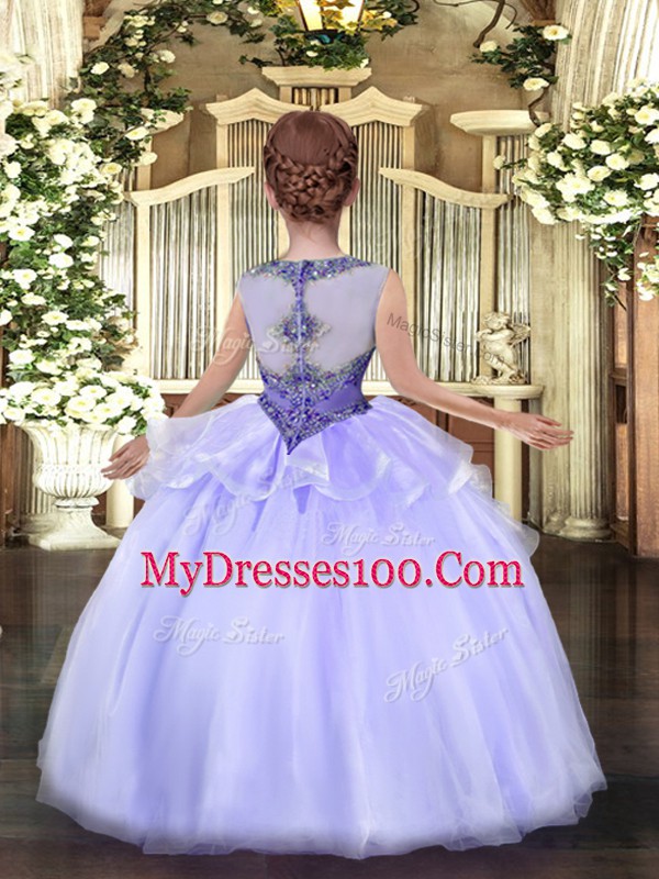 Apple Green Scoop Zipper Beading Little Girls Pageant Dress Wholesale Sleeveless