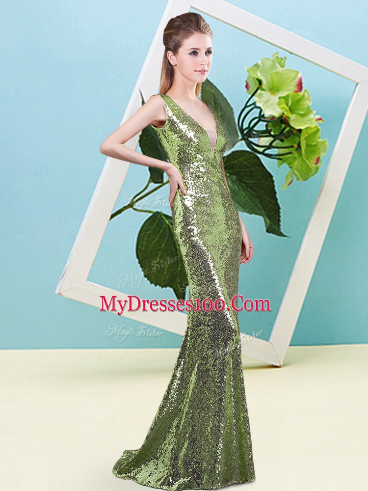Sequined Sleeveless Floor Length and Sequins