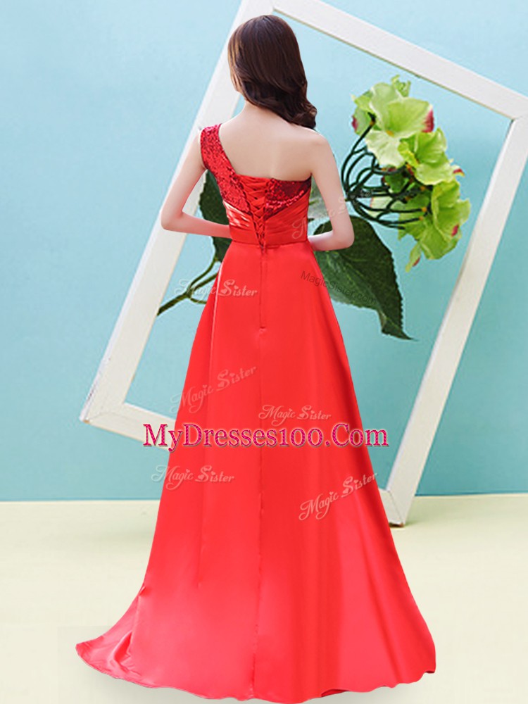 Sophisticated Purple Sleeveless High Low Beading Lace Up Prom Party Dress