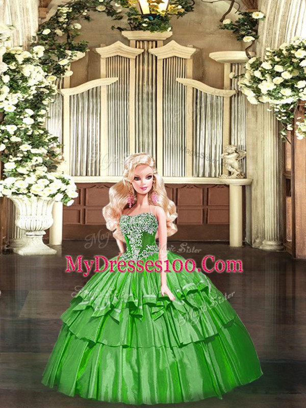 Best Selling Sleeveless Beading and Ruffled Layers Lace Up Quinceanera Gowns