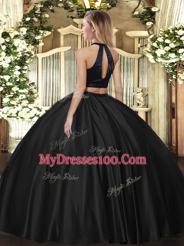 Attractive Ball Gowns Sweet 16 Dresses Rust Red Halter Top Tulle Sleeveless Floor Length Backless