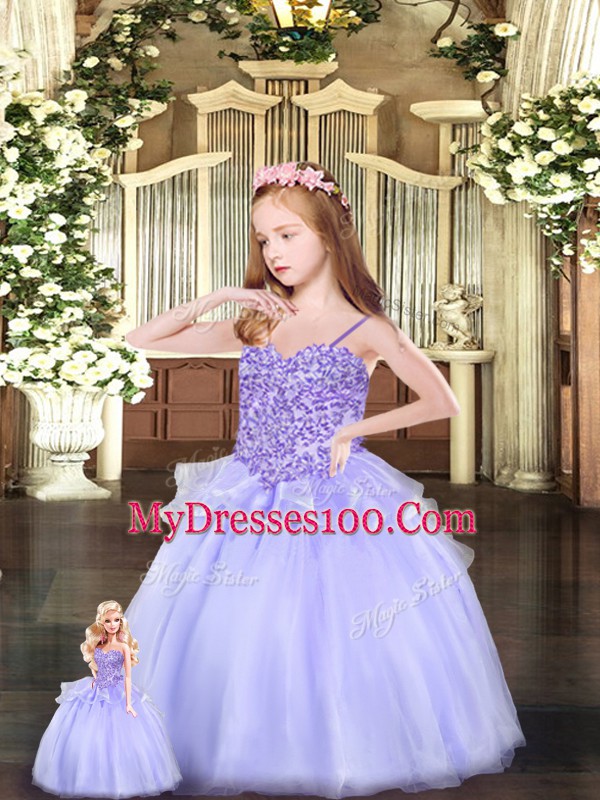 Vintage Lavender Ball Gowns Sweetheart Sleeveless Tulle Floor Length Lace Up Beading 15 Quinceanera Dress