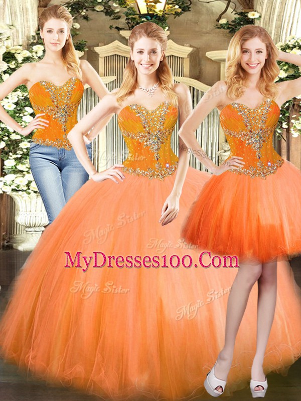 Suitable Tulle Sleeveless Floor Length Vestidos de Quinceanera and Beading