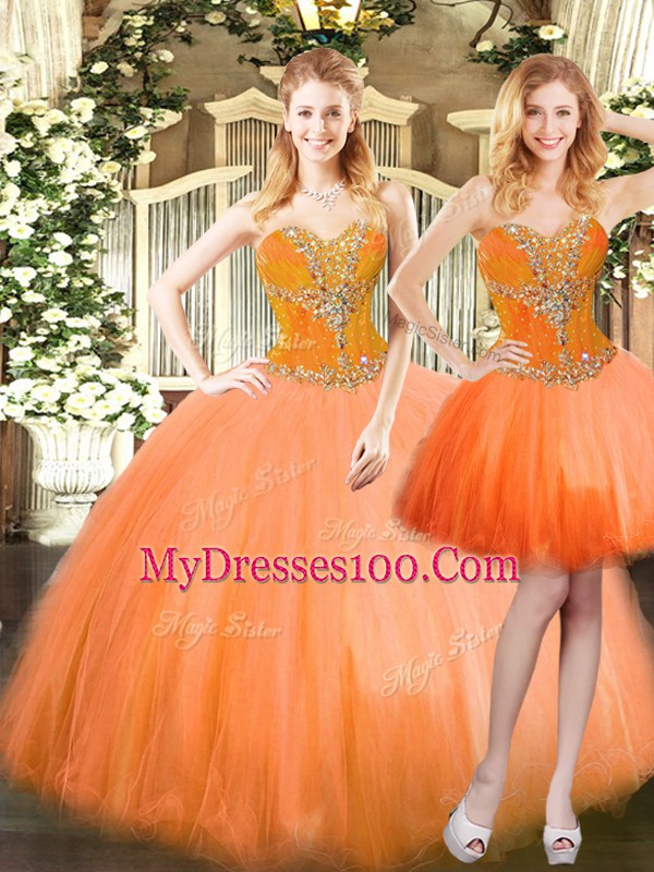 Suitable Tulle Sleeveless Floor Length Vestidos de Quinceanera and Beading