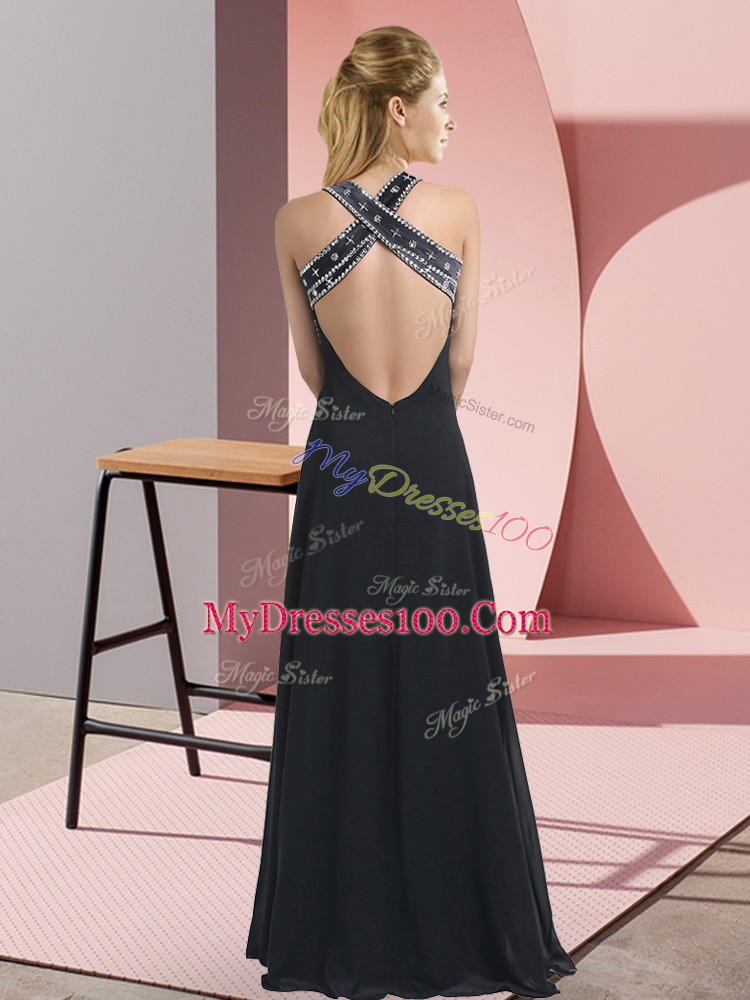 Top Selling Empire Prom Dresses Olive Green Straps Chiffon Sleeveless Floor Length Backless