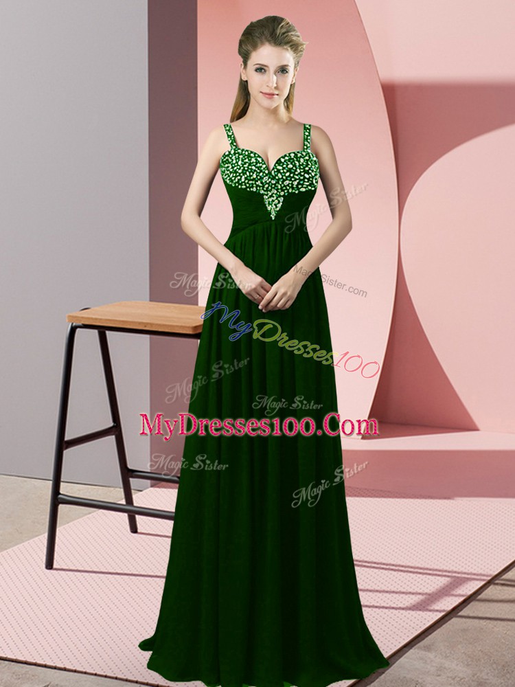 Hot Sale Sleeveless Beading Zipper Ball Gown Prom Dress
