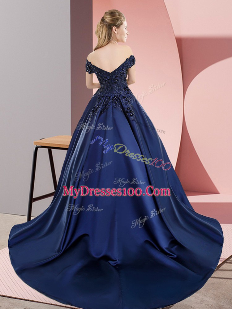 Sleeveless Lace Zipper Quinceanera Gowns with Brown Court Train