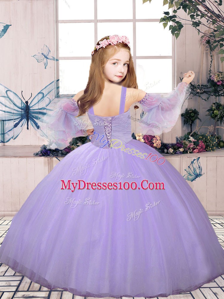 Best Sleeveless Beading Lace Up Pageant Dress Wholesale