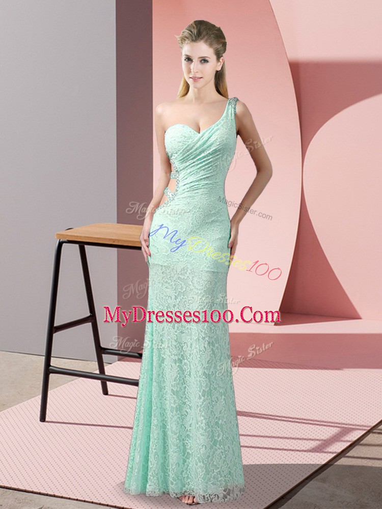 Sleeveless Beading and Lace Criss Cross Prom Dresses