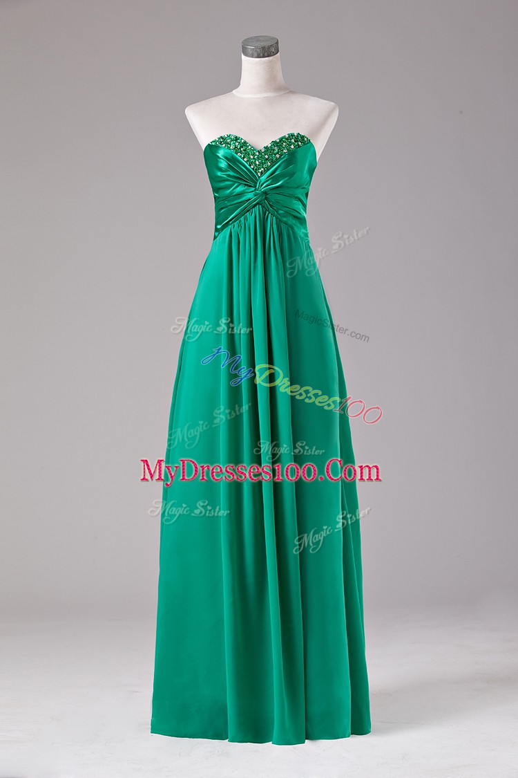 Glamorous Green Sleeveless Chiffon Zipper Evening Dress for Prom and Party