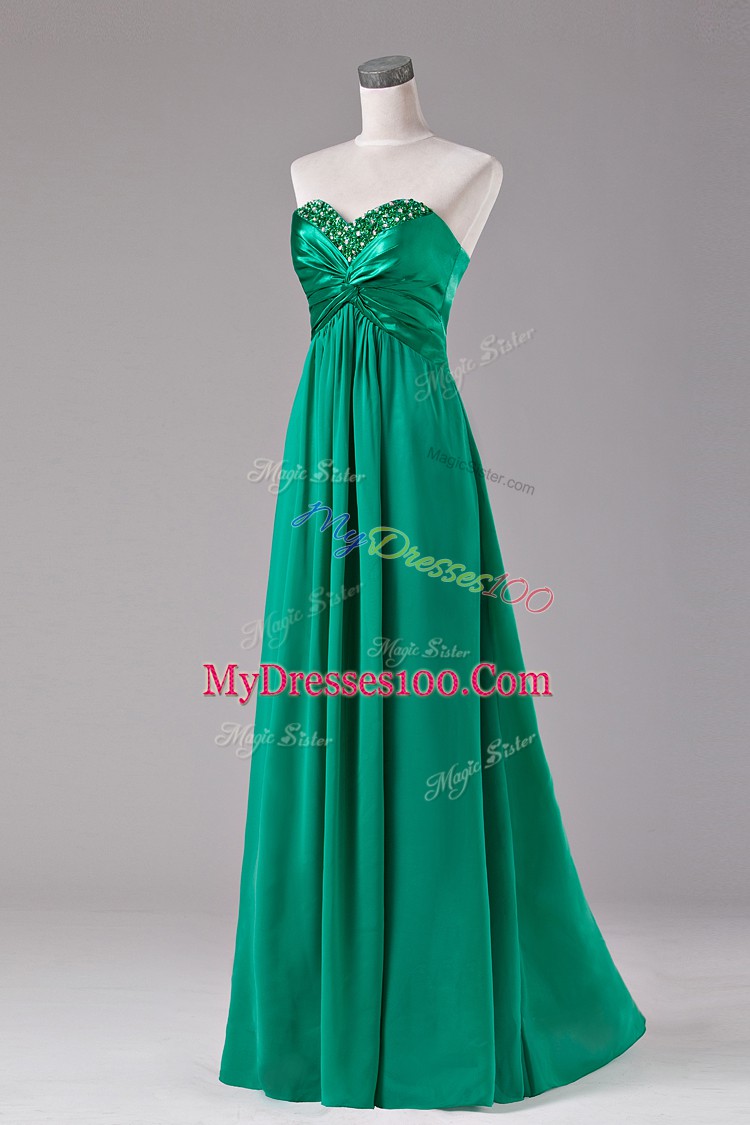 Glamorous Green Sleeveless Chiffon Zipper Evening Dress for Prom and Party