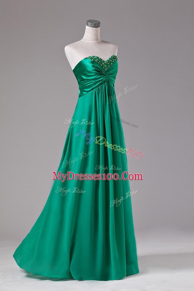 Glamorous Green Sleeveless Chiffon Zipper Evening Dress for Prom and Party