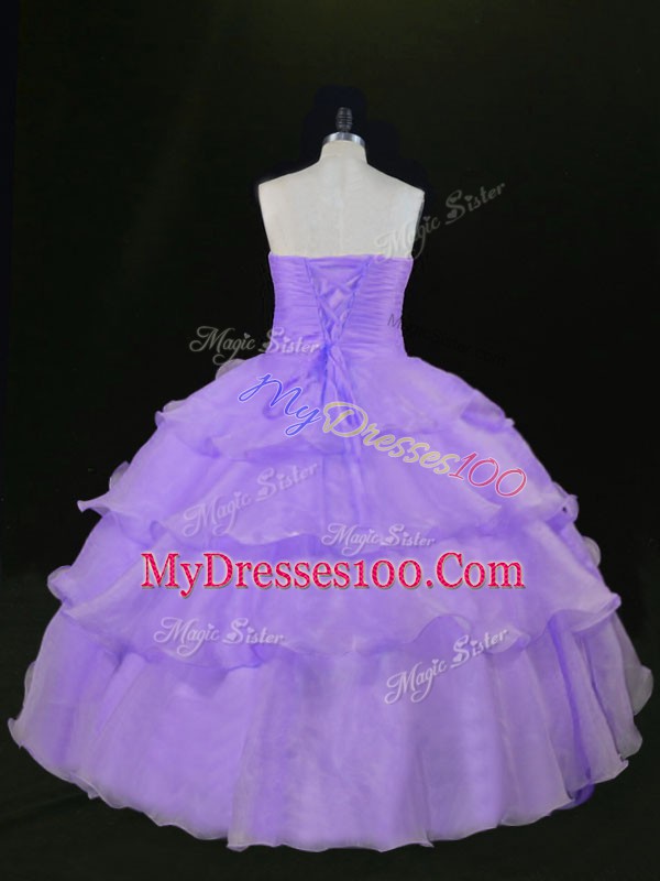 Sleeveless Floor Length Beading and Ruffles Sweet 16 Dresses